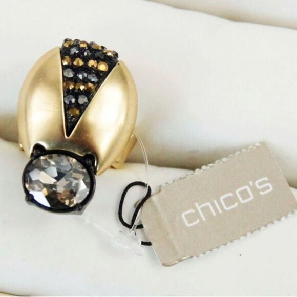 Chico’s Ladybug Adjustable Cocktail Ring NWT - Picture 1 of 5